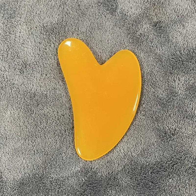 Rose Quartz Resin Gua Sha Face Sculpting Massage Tool Gua Sha Massage Tool HIP C734-Yellow 1pcs