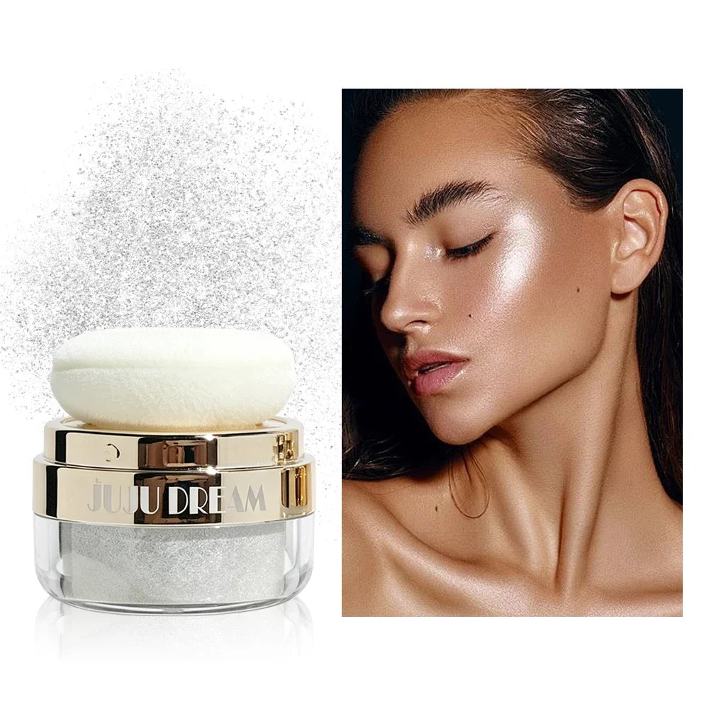 JUJU Dream Highlighter Powder – Face & Body Shimmer Glow Highlighter Powder HIP