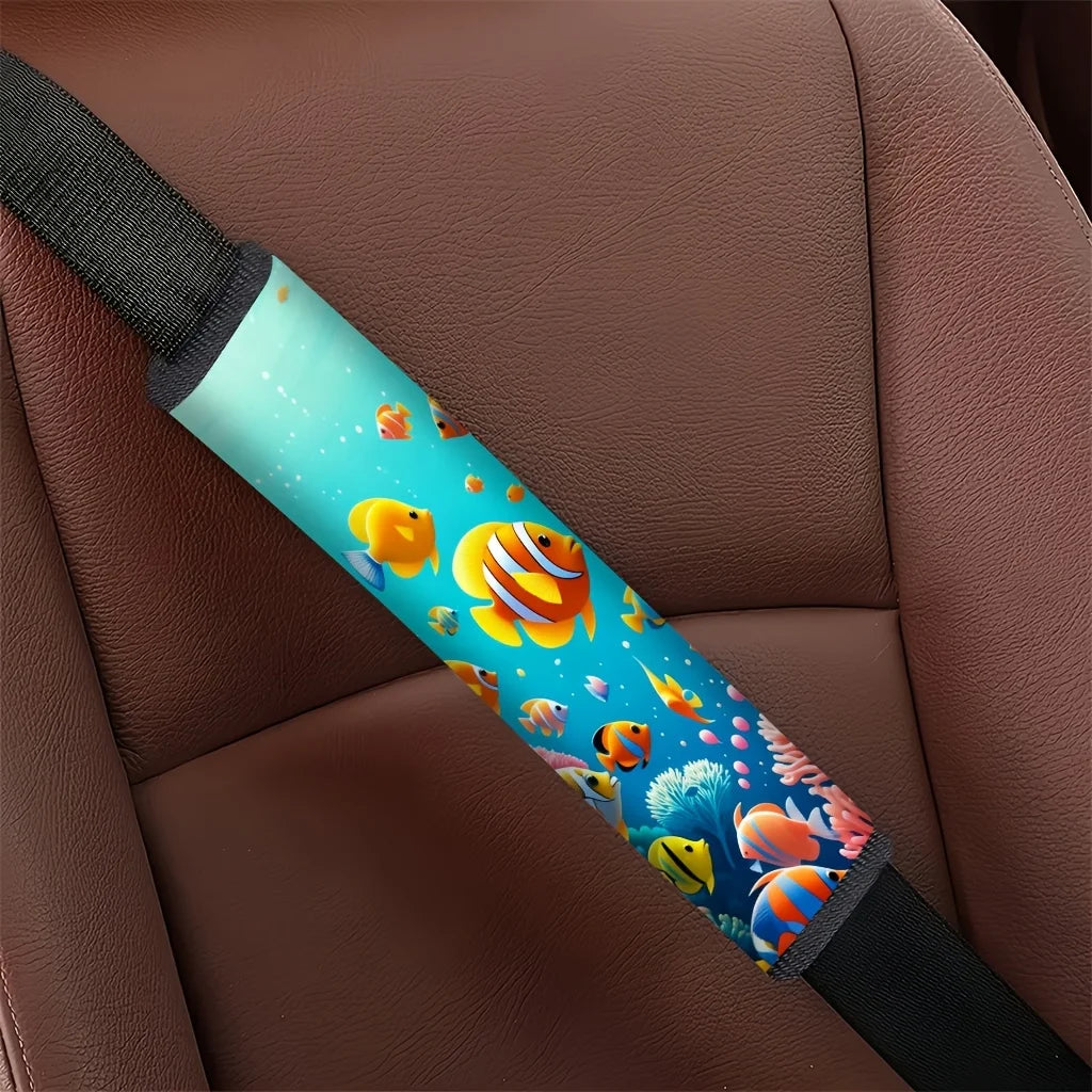 2-Pack Coral Reef Fish Car Seat Belt Shoulder Protectors Seat Belt Protector HIP