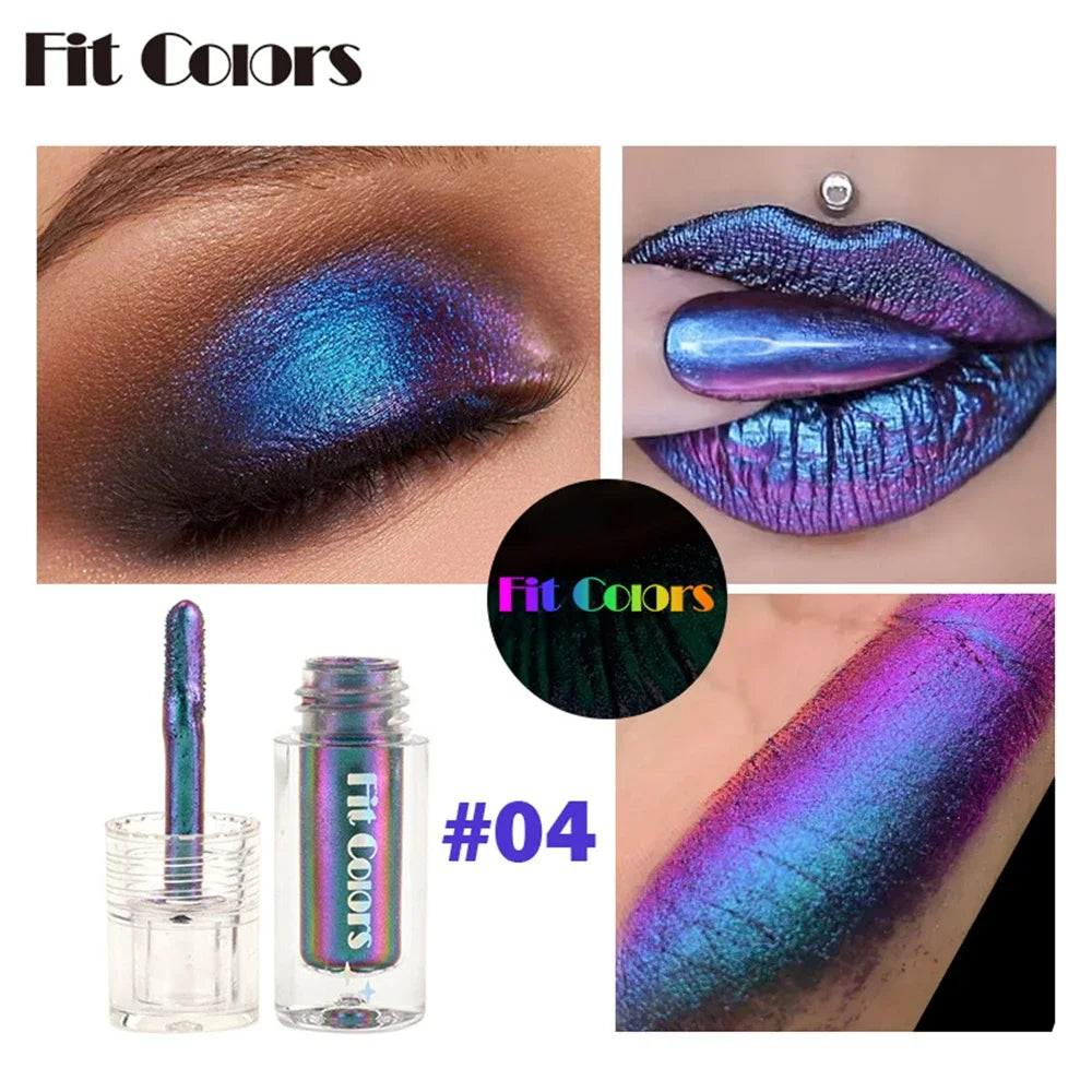 Aurora Multi Chrome Eyeshadow Pigments Long lasting Multi Chrome Chameleon Peacock Galaxy Chrome Glitter Liquid Eyeshadow HIP 04 Fit Colors