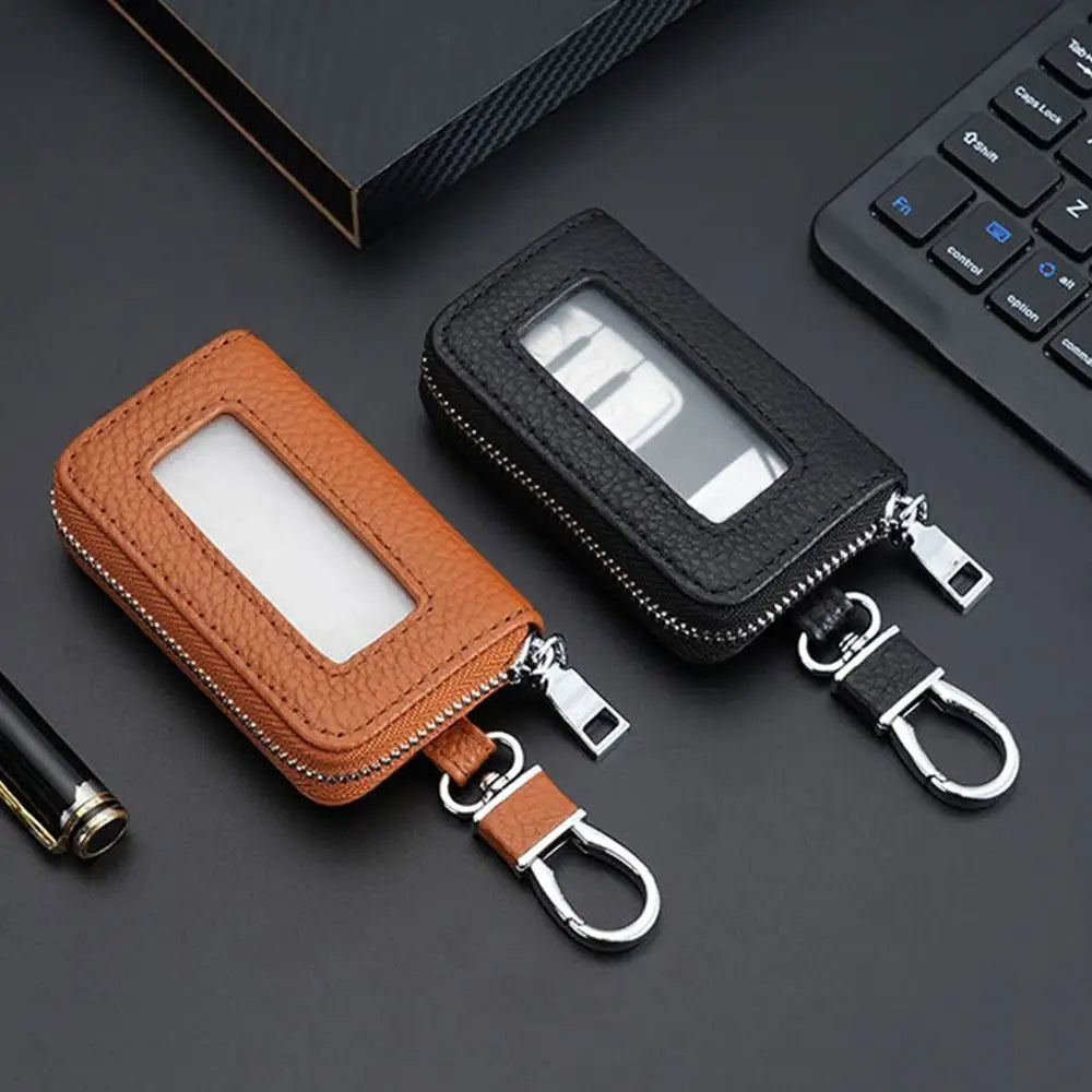 PU Leather Key Bag Zipper Coin Purse & Hook Keychain Holder Key Bag Coin Purse HIP