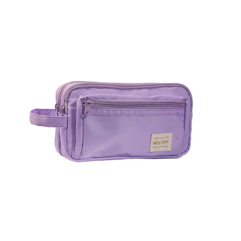 Large Capacity Pencil Case – Multi-Function Fabric Pen Bag Pencil Case Bag HIP Purple