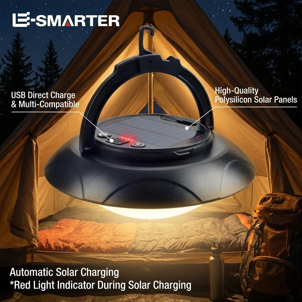 ESMARTER Solar LED Camping Lantern – Portable Outdoor Light Solar LED Lantern HIP