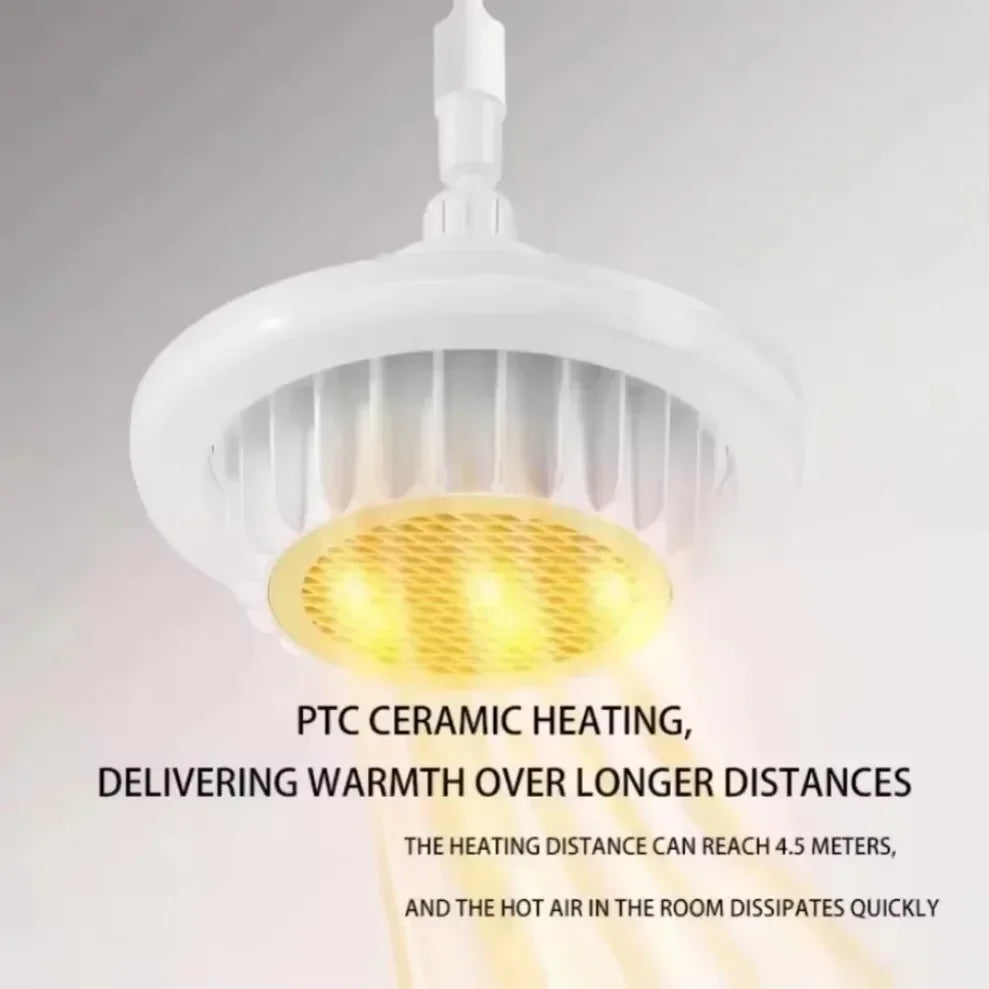 600W E27 Ceiling Fan Heater Light – Remote Dimmable LED Ceiling Fan Heater Light HIP