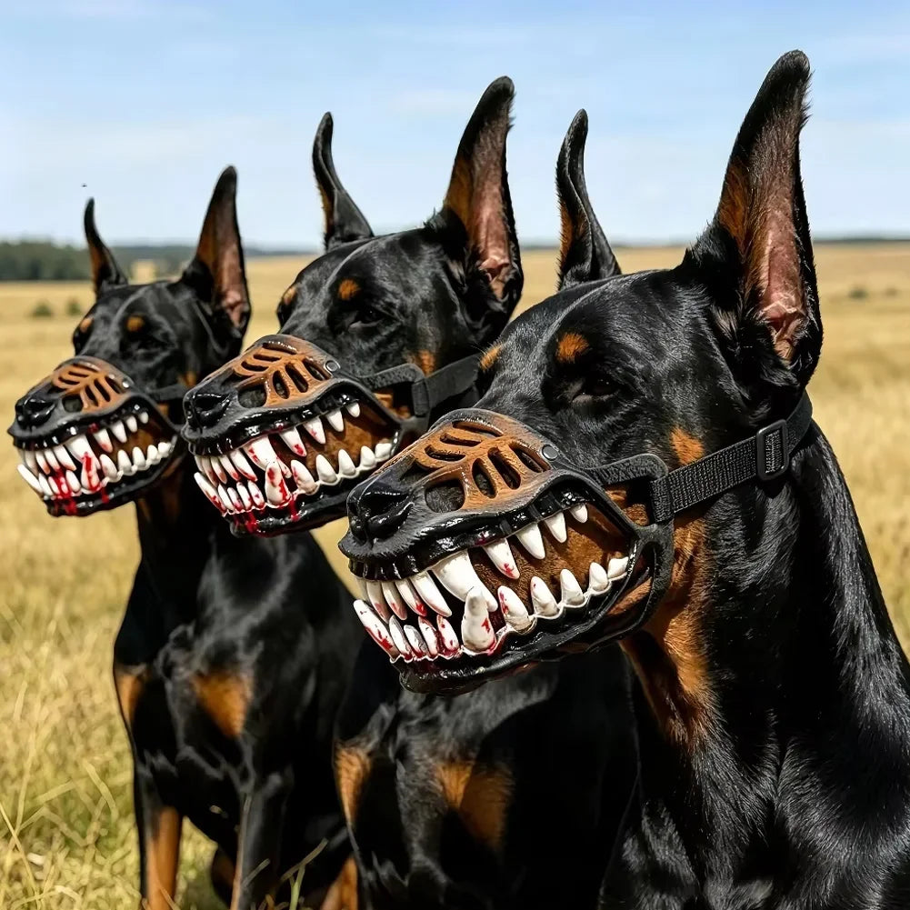 Dog Mask Halloween Mask Mobile Jaw Pet Dog Realistic Mischief Dog Mask Pet Teeth Halloween Role Playing Prop Medium Large Dog HIP
