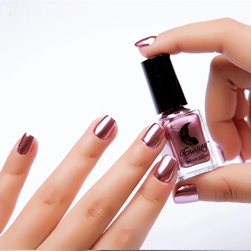 ZUOFILY Mirror Gel Nail Polish – No Lamp Metallic Silver