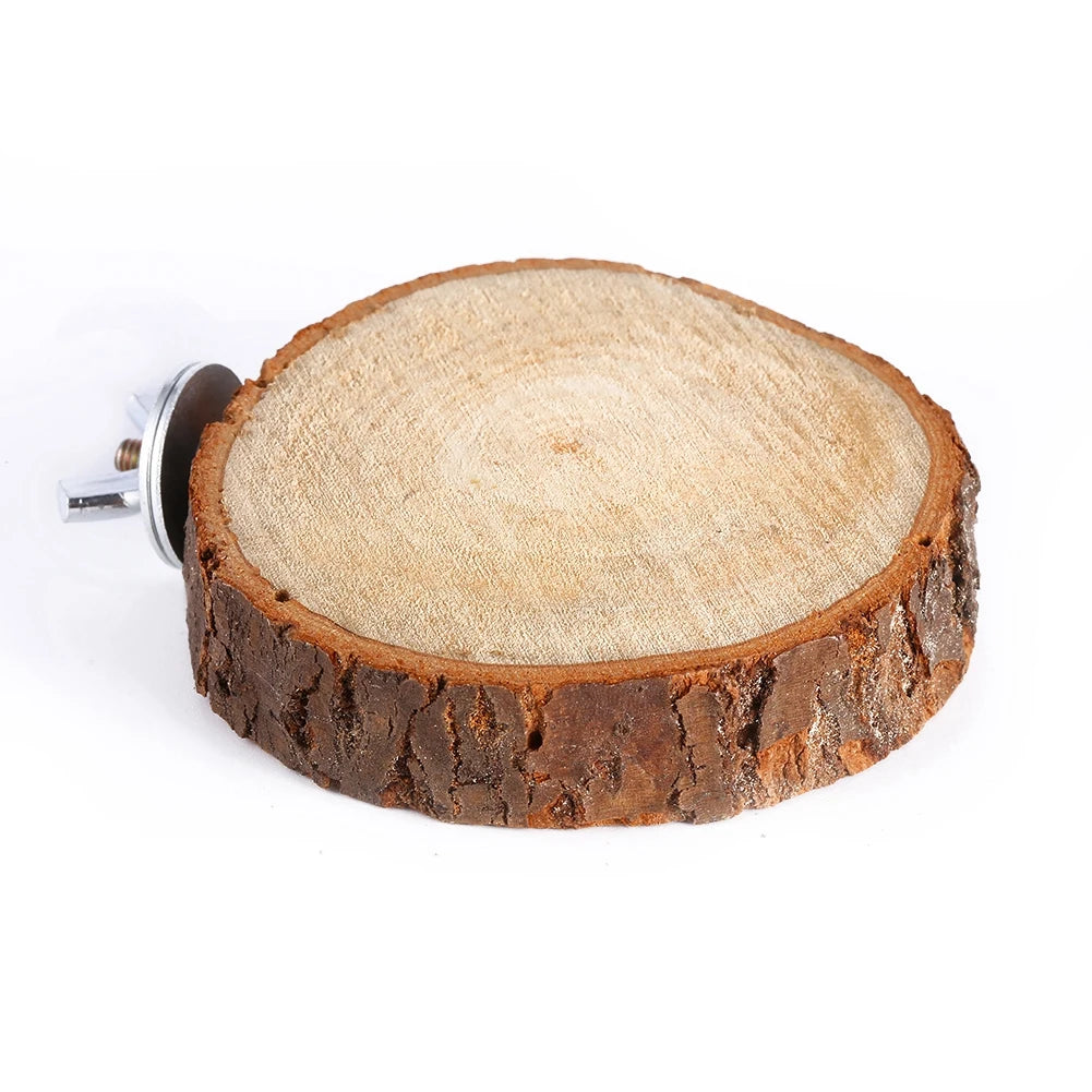 Parrot Pet Bird Cage Chew Toy Natural Wood Stand Platform for Parakeet Cockatiel Parrot Wood Round Stand Wooden HIP