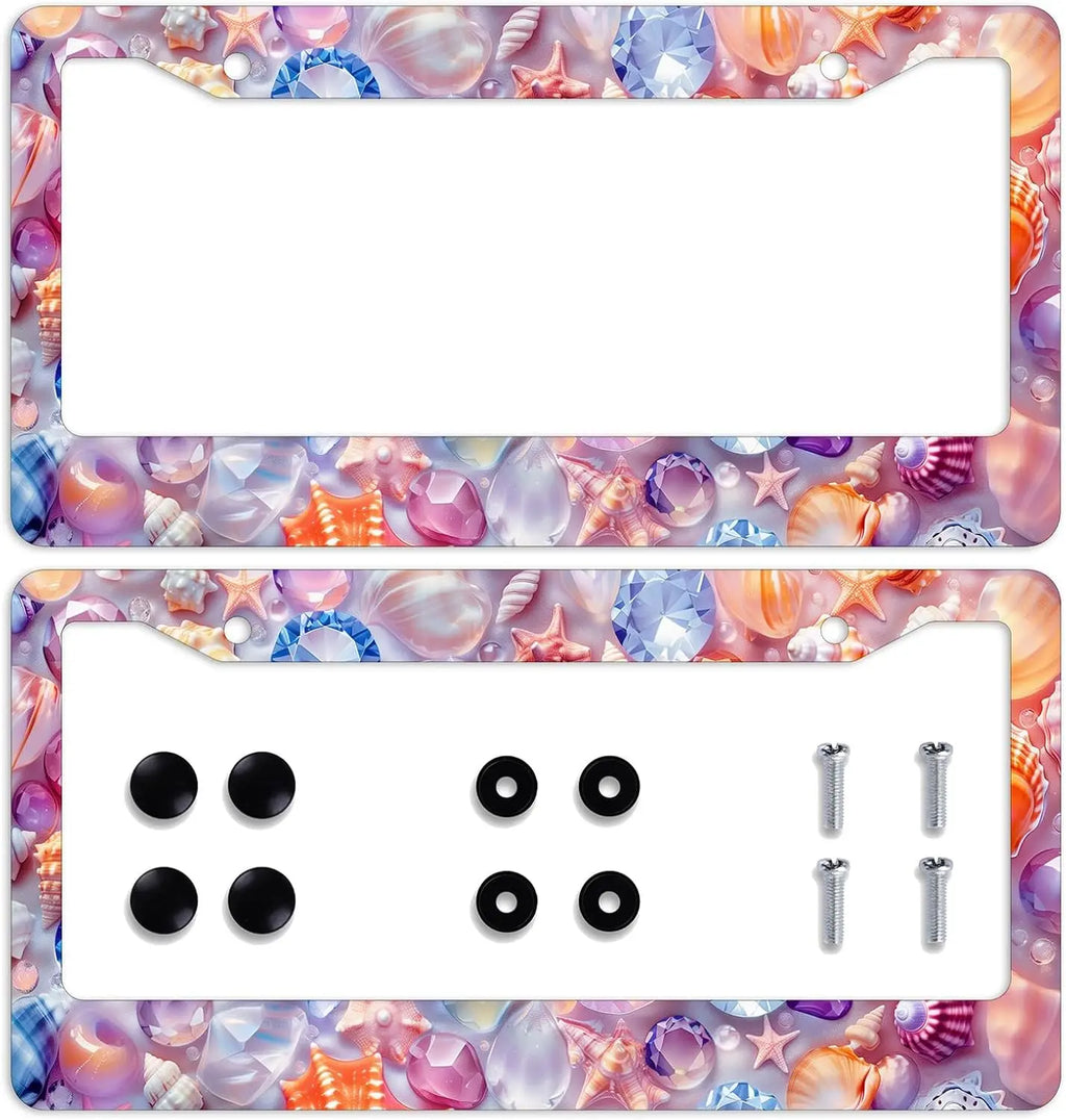 Crystal Shell License Plate Frame – Rust-Proof Ocean Gem License Plate Frame HIP 1