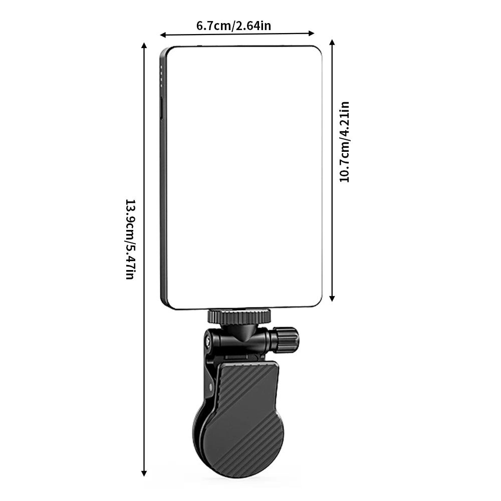 Mini Clip-On LED Selfie Fill Light – Rechargeable & Dimmable LED Selfie Fill Light HIP