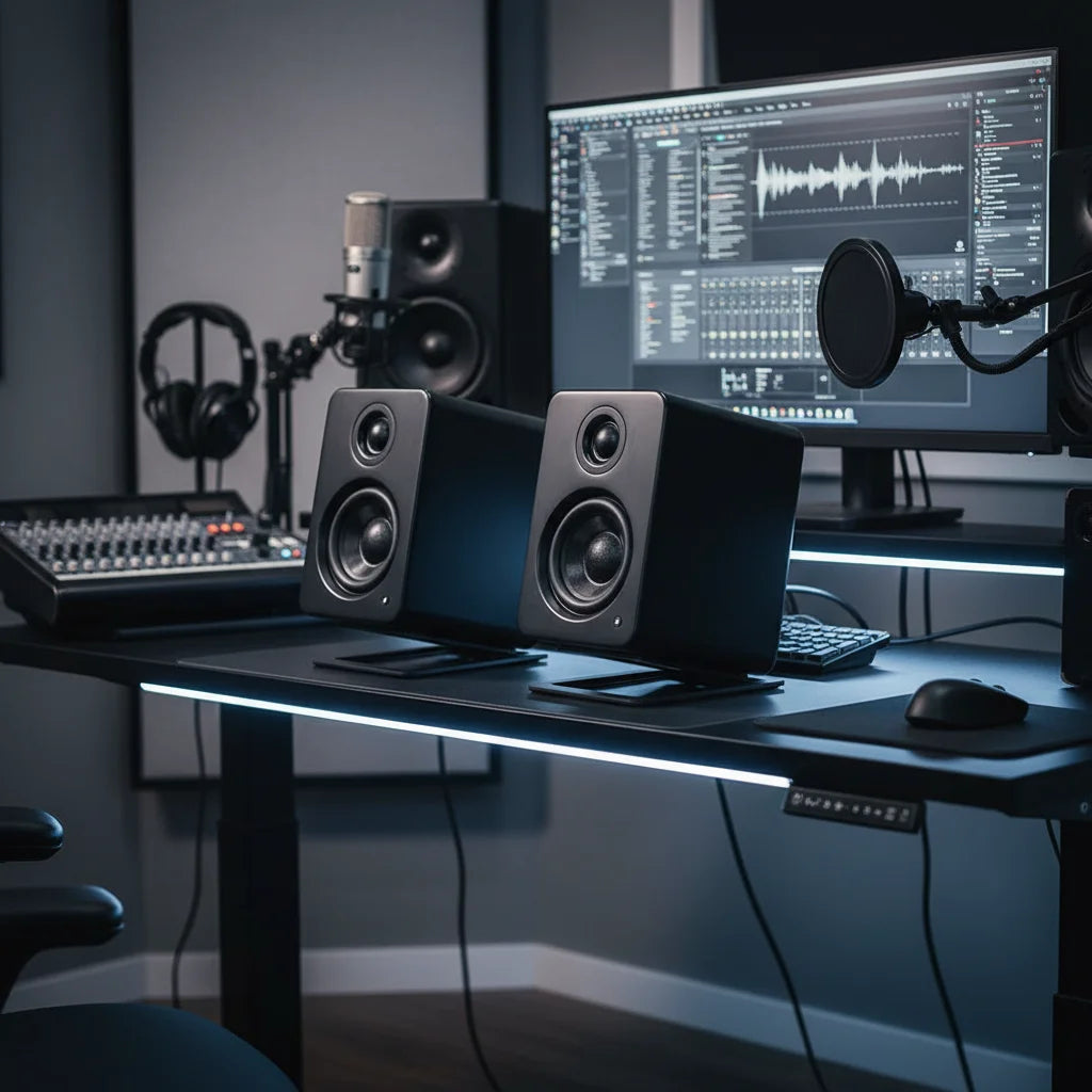 Heavy Duty Steel Speaker Riser Desktop Monitor Stand Anti-Vibration Non-Slip Audio Holder For Studio Speakers Bookshelf Speakers HIP
