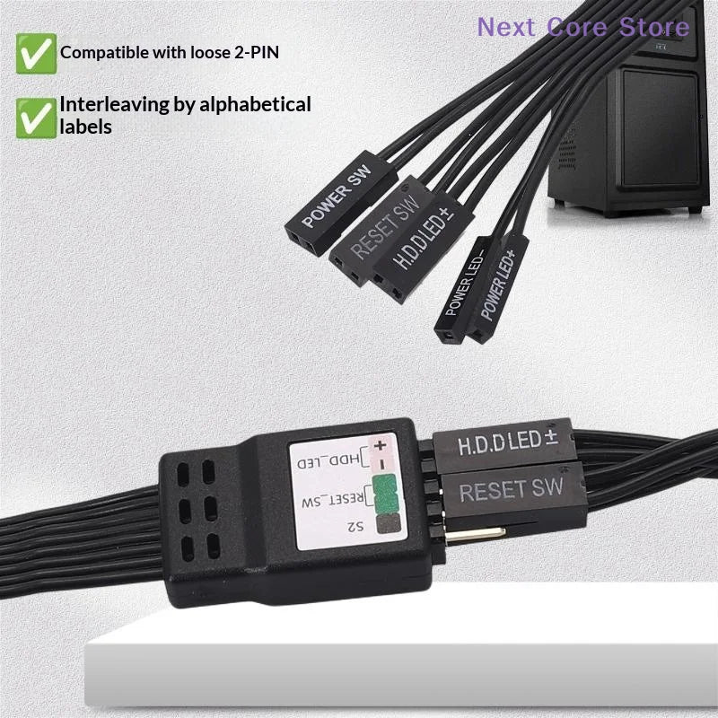 9-Pin Motherboard Front Panel Extension Cable 20/30/50cm Motherboard Extension Cable HIP