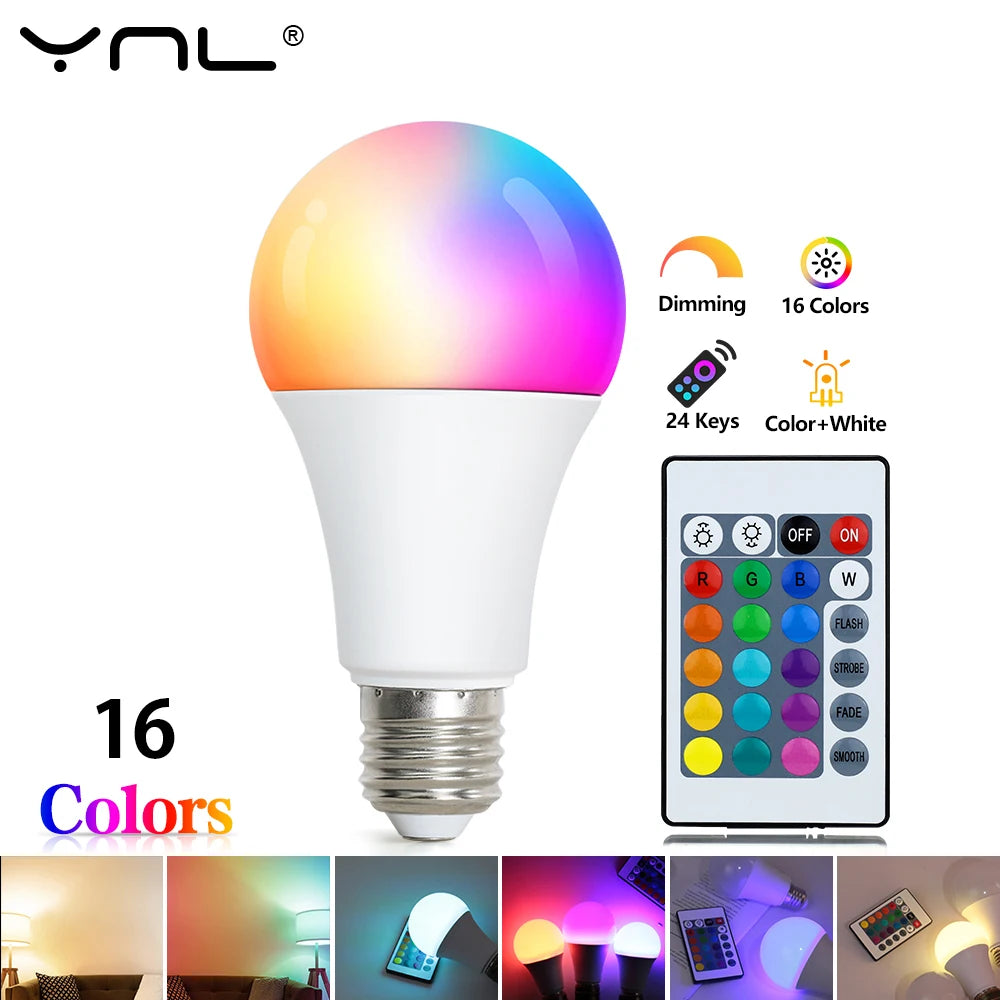 E27 RGBW LED Bulb 5W–15W with IR Remote | Color Changing RGBW LED Bulb HIP 15W
