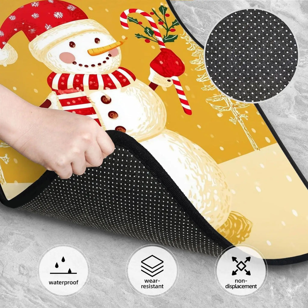 Christmas Snowman Car Floor Mats – 4-Piece All Weather Set Automotive Floor Mats HIP
