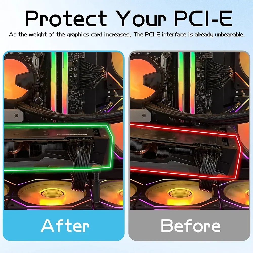 Aluminum GPU Support Bracket – Anti-Sag Stand 27–120mm | KEBIDUMEI GPU Support Bracket HIP
