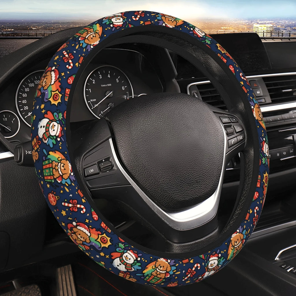 Christmas Steering Wheel Cover – 15 Inch Polyester | HIP Steering Wheel Cover HIP