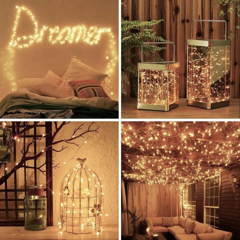 4-Pack Solar Fairy String Lights Outdoor – 8 Modes IP67 Solar String Lights HIP