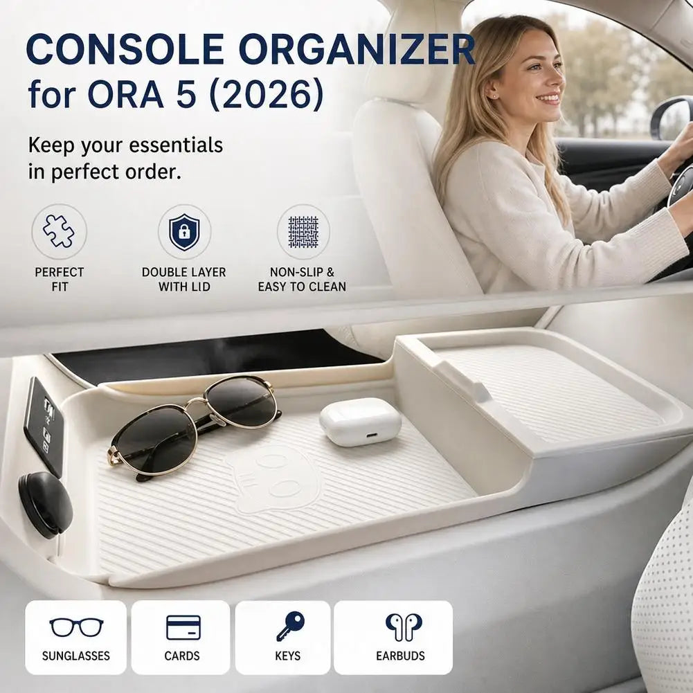 Interior Storage Box For 2026 GWM ORA 5 Maan Brown Center Console Organizer Cup Holder Mat Phone Slot Tray Car Accessories HIP
