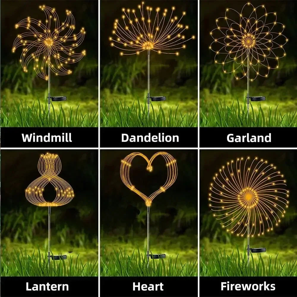 Solar Firework LED Garden Lights – Waterproof Dandelion Lawn Lamp Solar Garden Light HIP