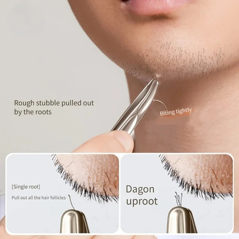 Round-Tip Stainless Steel Tweezers – Eyebrow & Facial Hair Eyebrow Tweezers HIP