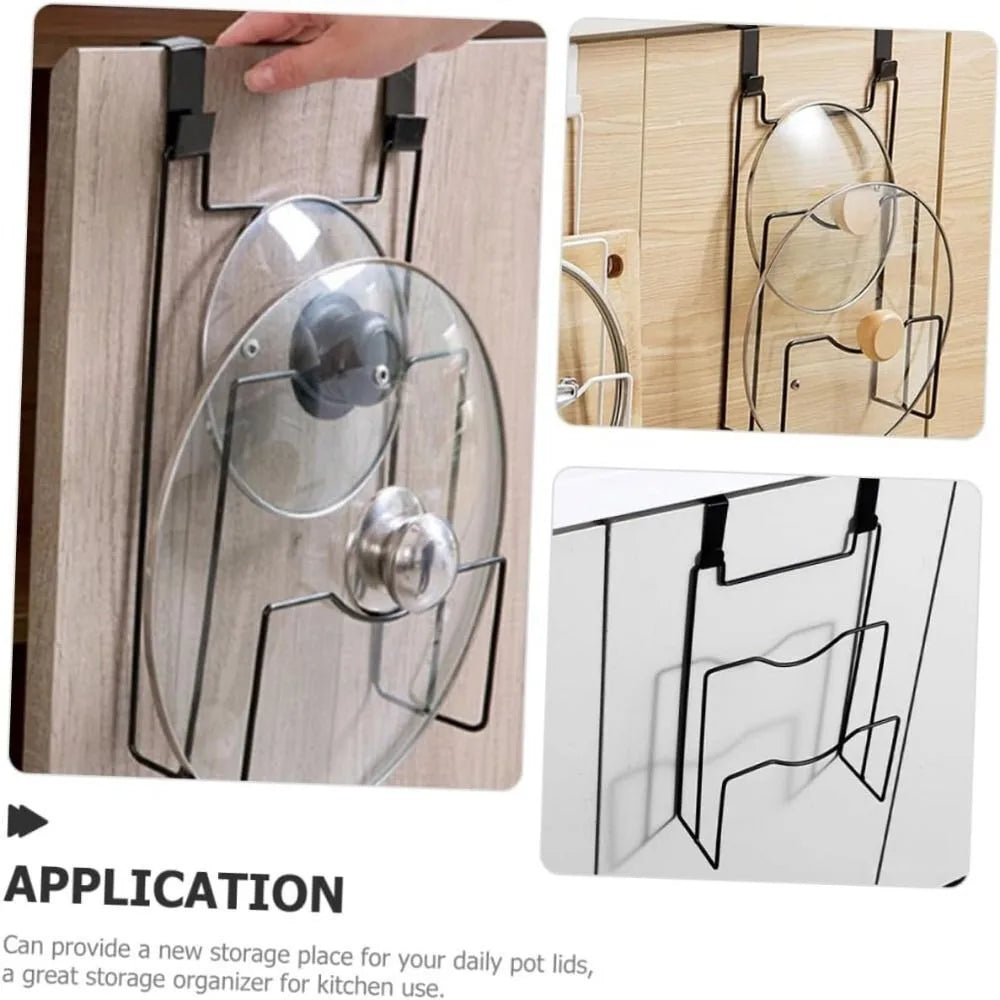 Metal Pot Lid Holder Rack – Space-Saving Kitchen Organizer Pot Lid Rack HIP