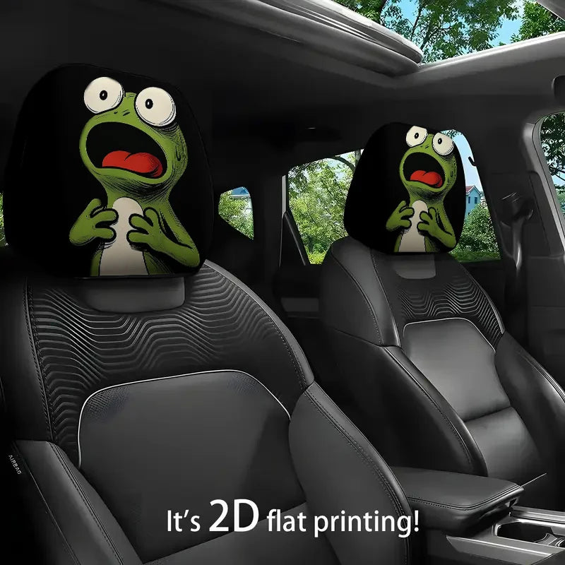 4-Piece Funny Frog Print Cushion Covers – Black Background Set Novelty Cushion Covers HIP