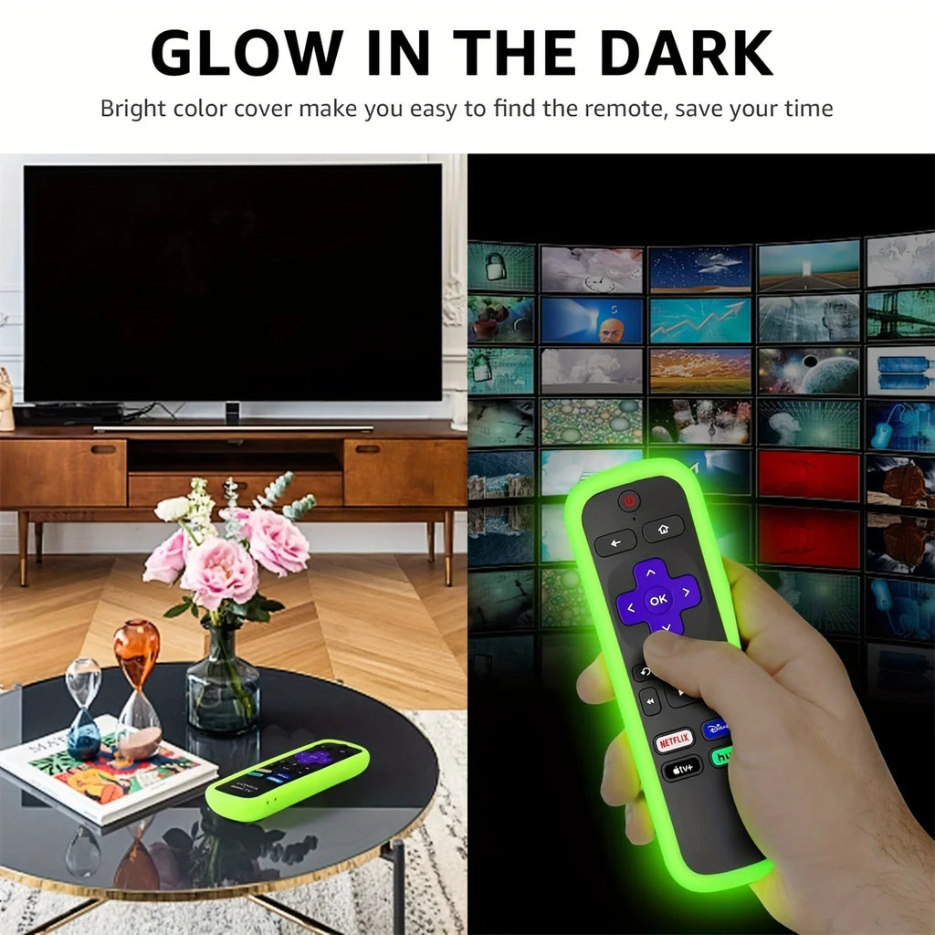 2-Pack Glow-in-the-Dark Silicone Remote Cover – Roku, TCL & Hisense Silicone Remote Cover HIP