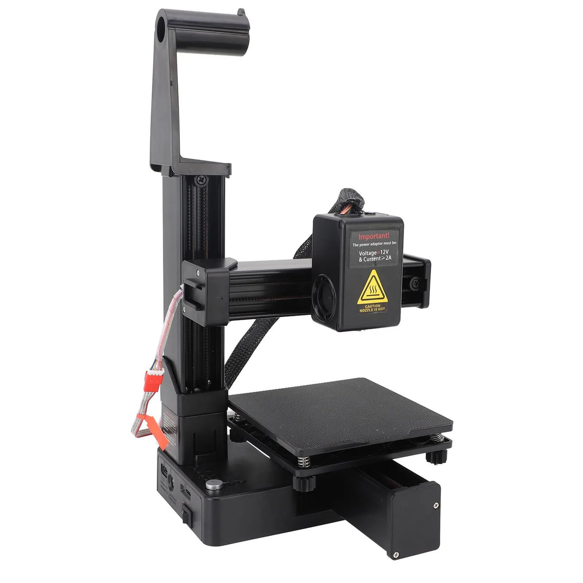 Small 3D Printer All Metal Nozzle Efficient Frequency Division Multiplexing Small 3D Printer Rapid Heating for Handcraft HIP black US