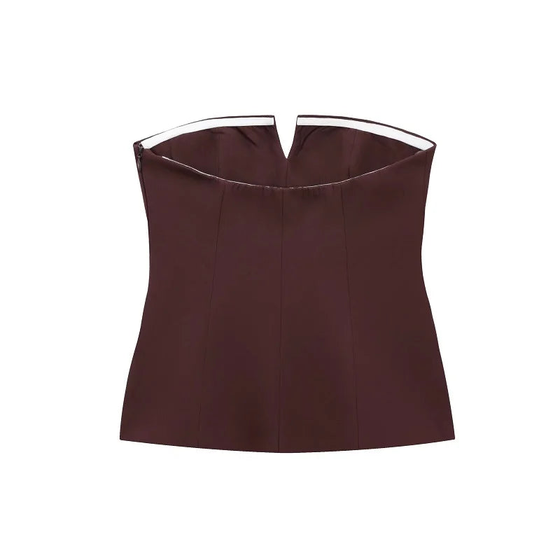 MUJER off Shoulder Tube Top Women Sexy Strapless Crop Top Woman Fashion Backless Short Tops for Women Spring Bustier Vest Top HIP