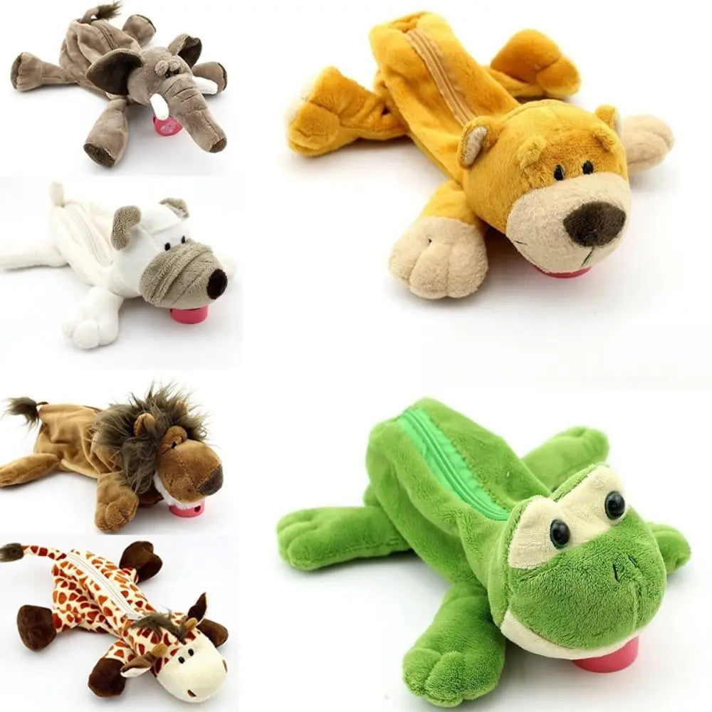 Kawaii Plush Animal Pencil Case – Large Capacity Stationery Bag Plush Pencil Case HIP