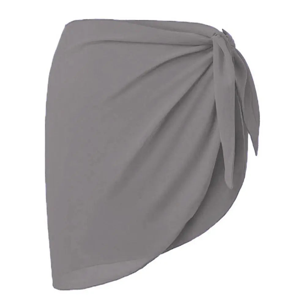 Women's Chiffon Sarong Beach Cover Up – Sheer Wrap Skirt Swimsuit Cover Up HIP grey