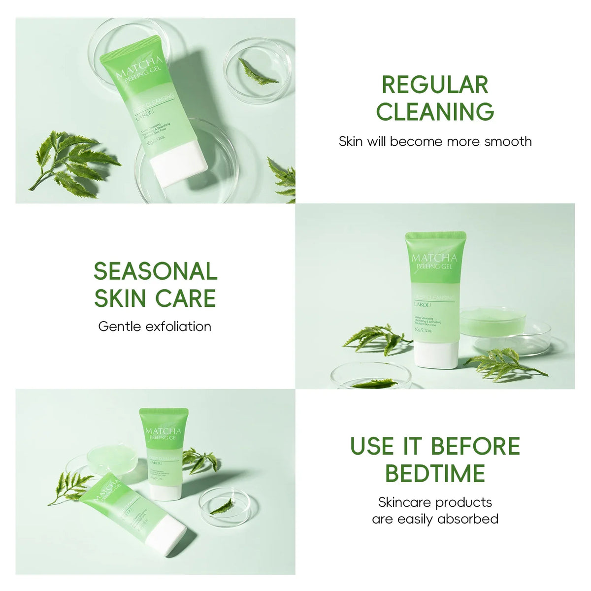 Matcha Exfoliating Peeling Gel Facial Scrub – 60g Facial Exfoliating Scrub HIP