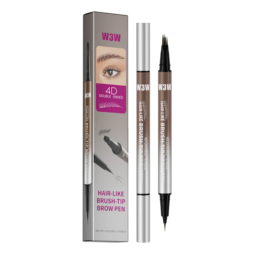Dual-Ended Waterproof Eyebrow Pencil – 4D Microblading Liquid Pen Eyebrow Pencil HIP