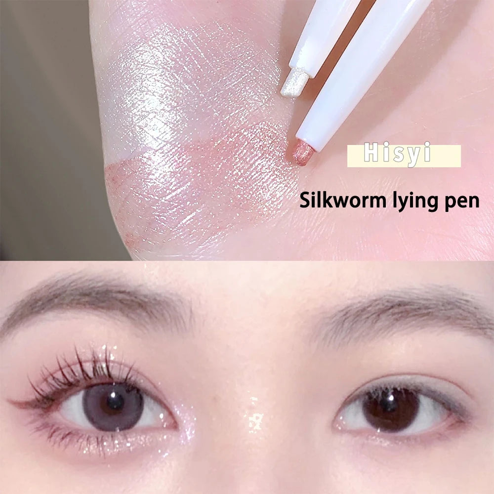HISYI 2-in-1 Lying Silkworm Highlight 3D Liquid Eyeliner Pen Dual Eyeliner Pen HIP