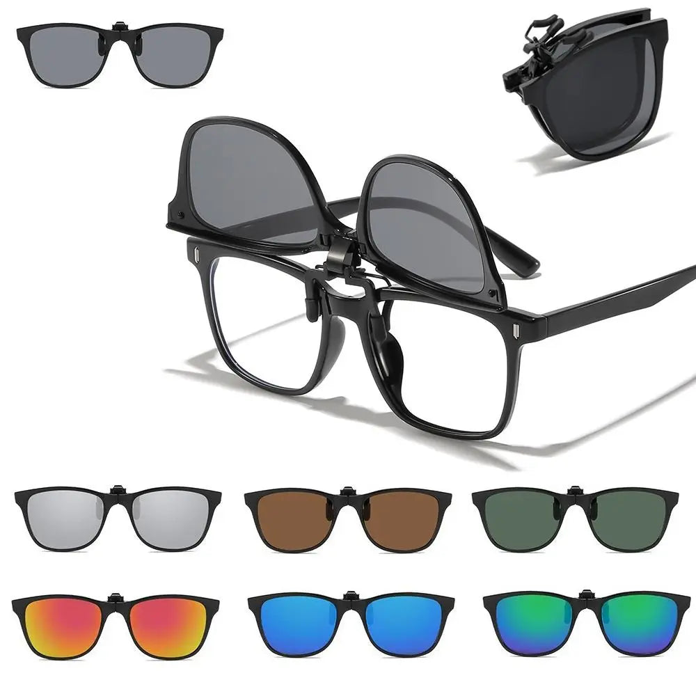 Vintage Square Clip-On Sunglasses – Foldable Blue Light Blocking Clip-On Sunglasses HIP