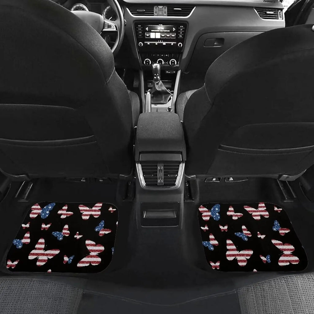 USA Flag Butterfly Car Floor Mats – 4-Piece Set | HIP Car Floor Mats HIP