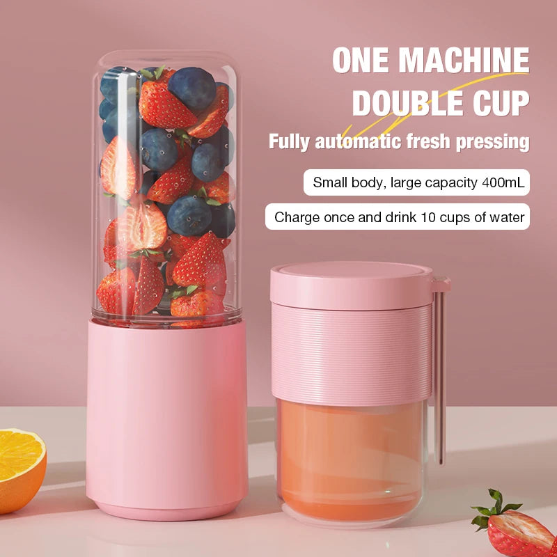 Portable USB Electric Juicer Dual Glass Cup Blender | HIP Portable Glass Blender HIP