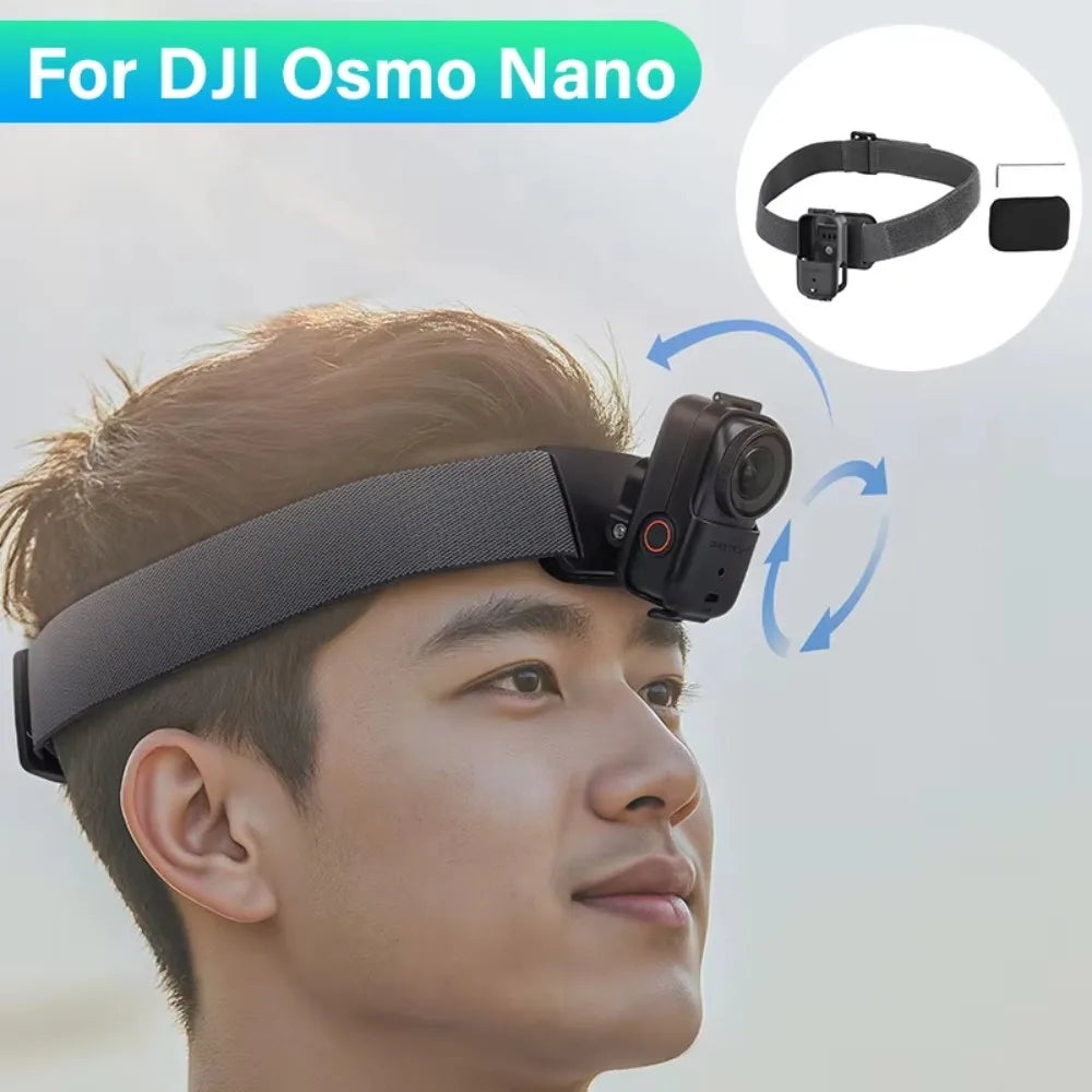 Head Strap Mount for DJI Osmo Nano – 360° Rotatable POV Camera Head Mount HIP