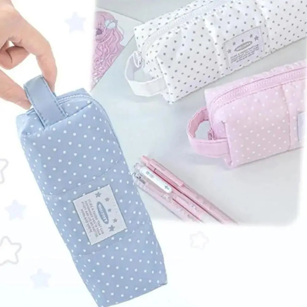 Polka Dot Pencil Case & Cosmetic Pouch – Large Capacity Pencil Case Pouch HIP