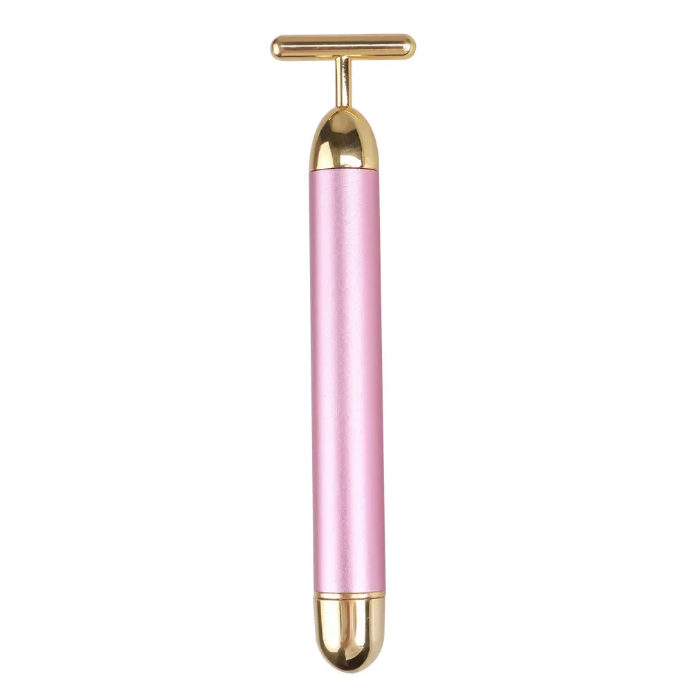 24K Gold Vibrating Facial Roller Massager – Firm & Lift Vibrating Facial Roller HIP Pink-OPP
