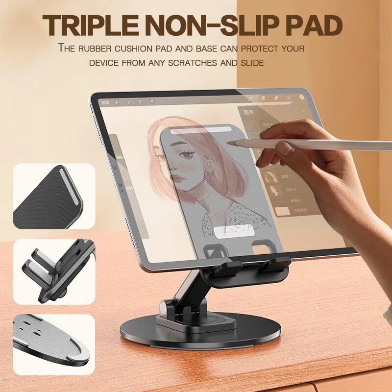 360° Foldable Desk Phone & Tablet Stand | Non-Slip Base Desk Phone Stand HIP