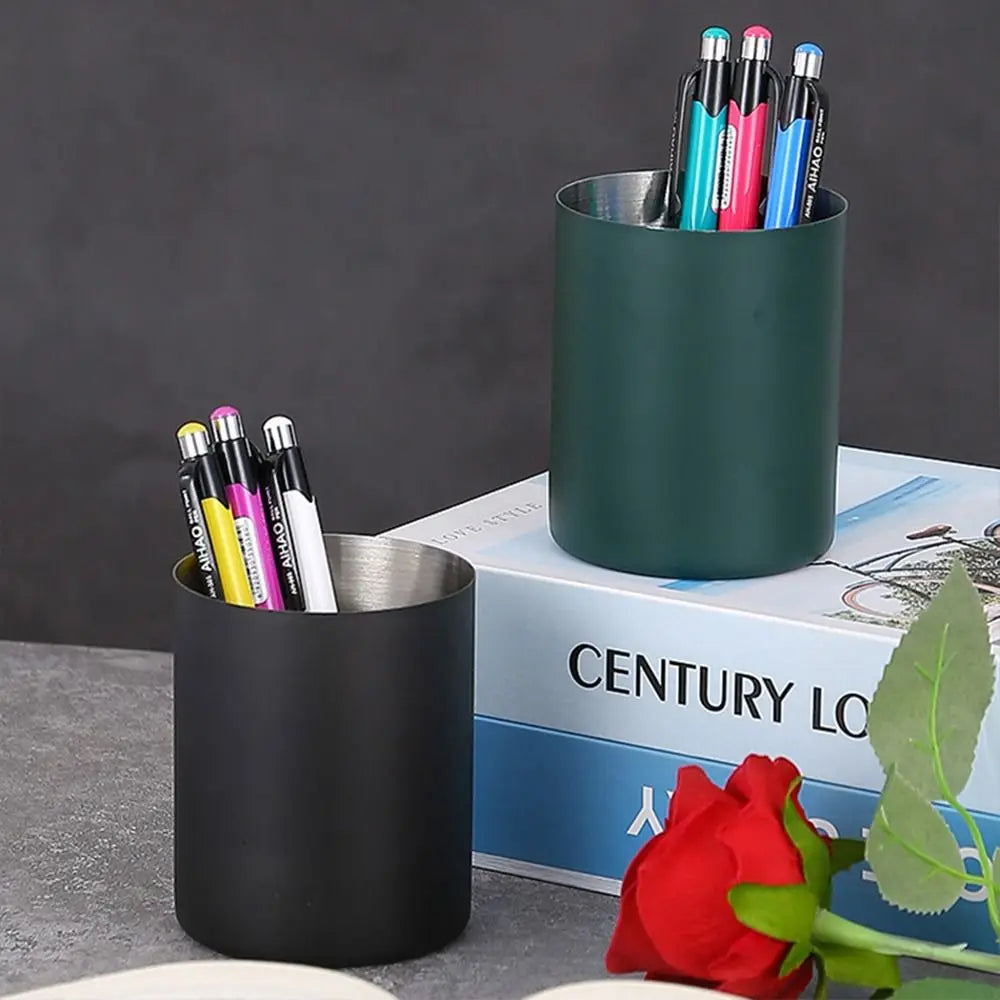 Stainless Steel Pen Holder & Desk Organizer – Multi-Use Desk Pen Holder HIP