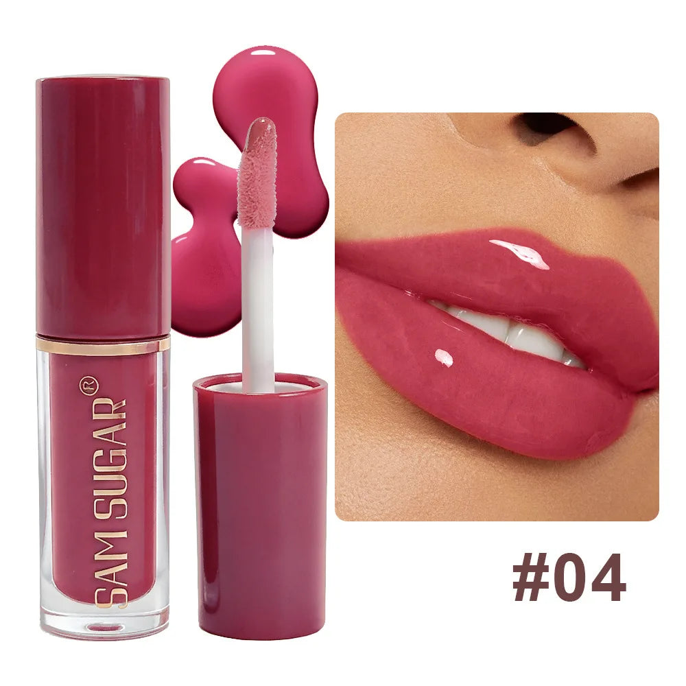 Portable 6 Colors Abundant Lip Gloss Tint Hydrating Moisturizing Lip Glaze Lip Plumper Lasting Make Up Liquid Lipstick Cosmetics HIP 04