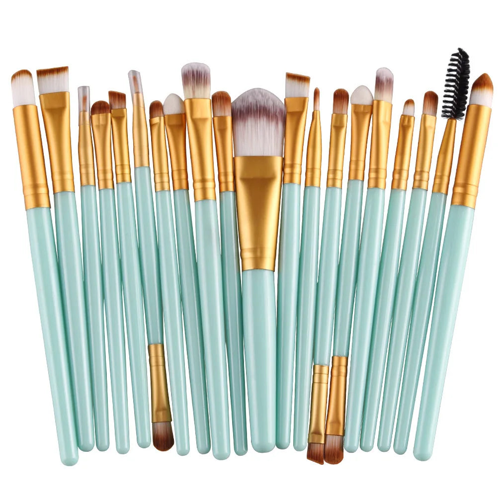 RUZOFO 20-Piece Double-Ended Makeup Brush Set | HIP Makeup Brush Set HIP C805-green 20pcs