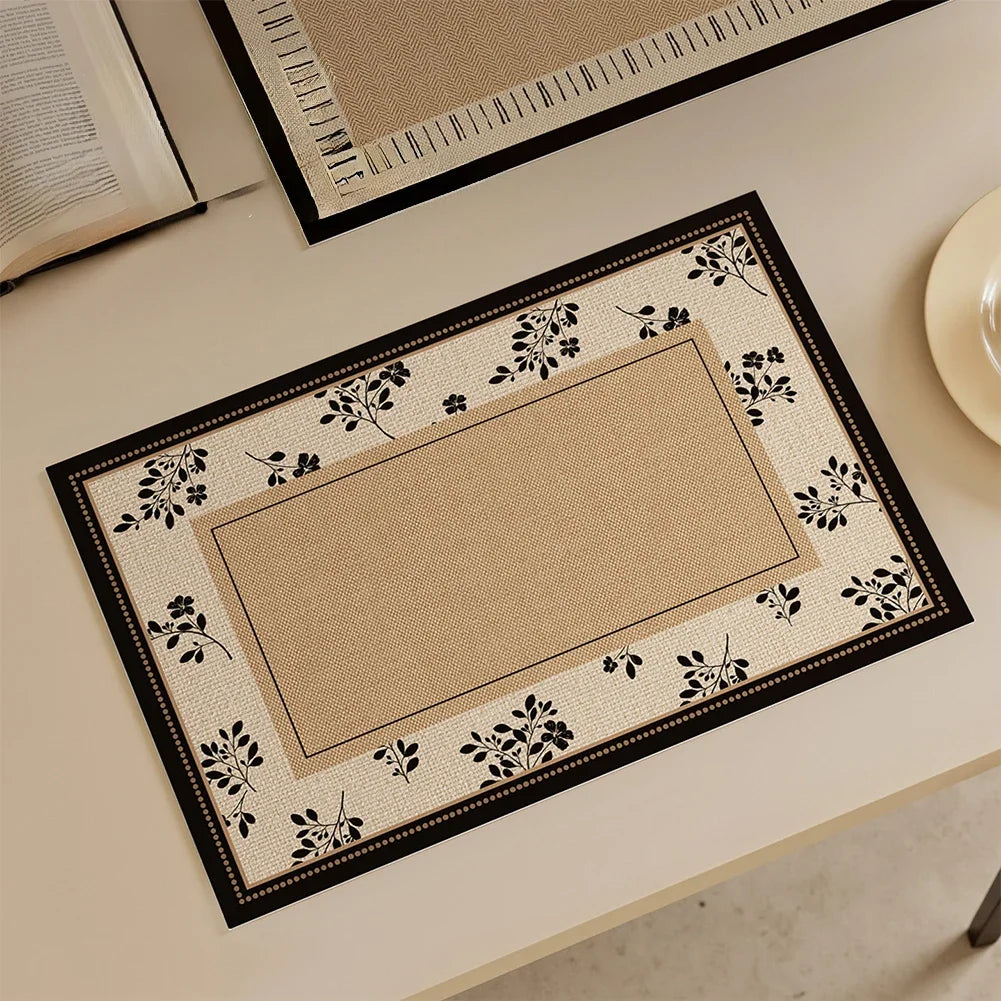Waterproof Oil-proof Heat Proof PVC Table Mat French Retro Style Placemat For Restaurant Home Decoration HIP