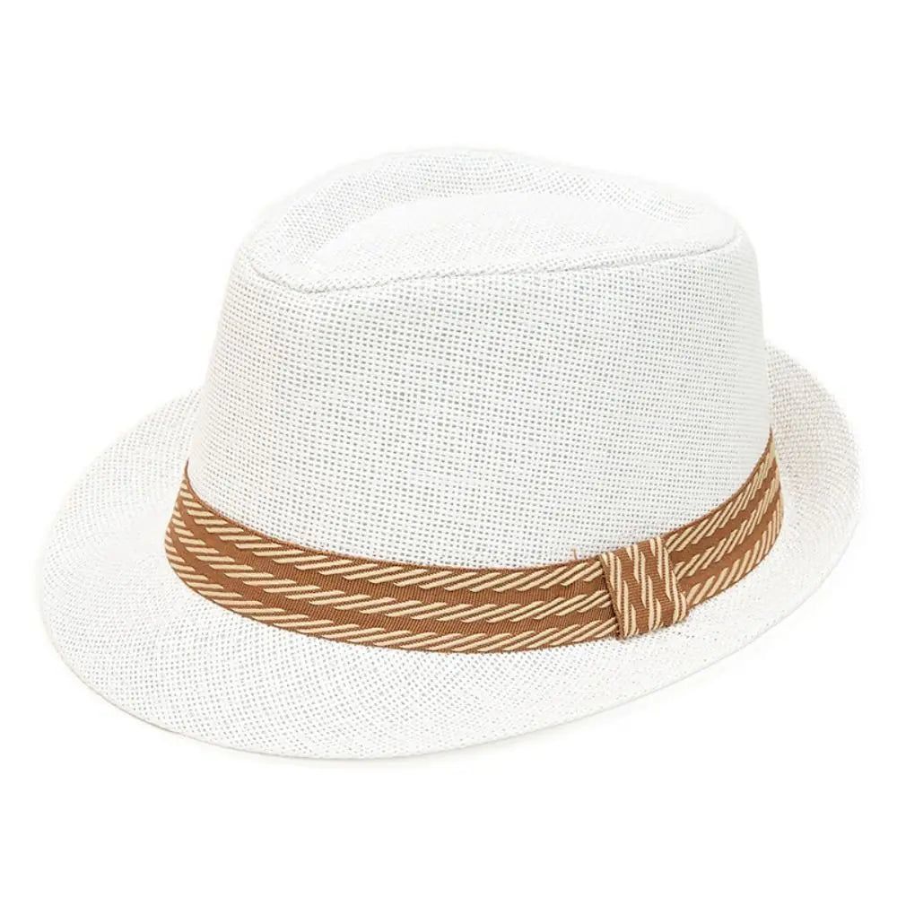 Retro Trilby Fedora Sun Hat – Breathable Short Brim Panama Trilby Fedora Hat HIP