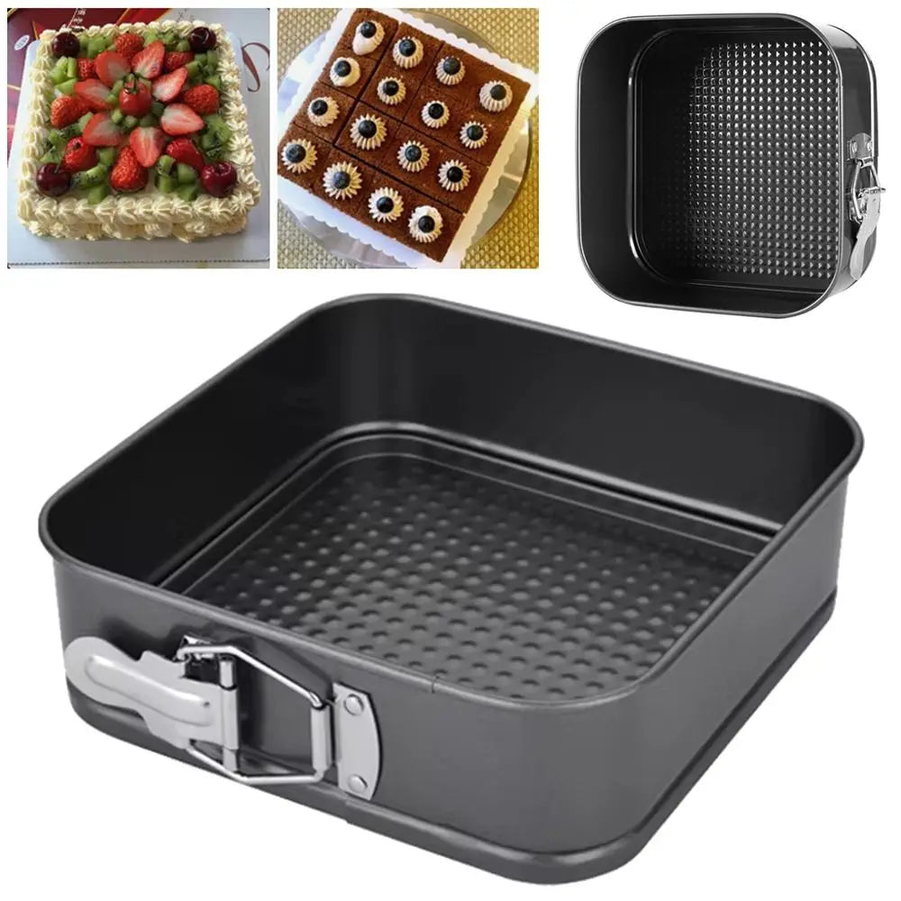 Non-Stick Carbon Steel Square Springform Cake Pan 7–12 Inch Cake Baking Pan HIP