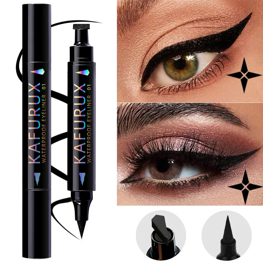 KAFURUX Star Stamp Eyeliner Pen – Waterproof, 3 Colors Stamp Eyeliner Pen HIP