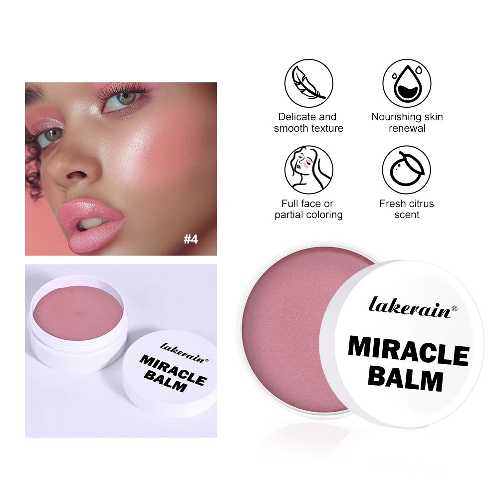 Miracle Balm Multi Glow Balm Cream Blush for Cheeks Blush Balm Face Makeup Radiant Finish Hydrating Creamy Lightweight Cosmetic HIP