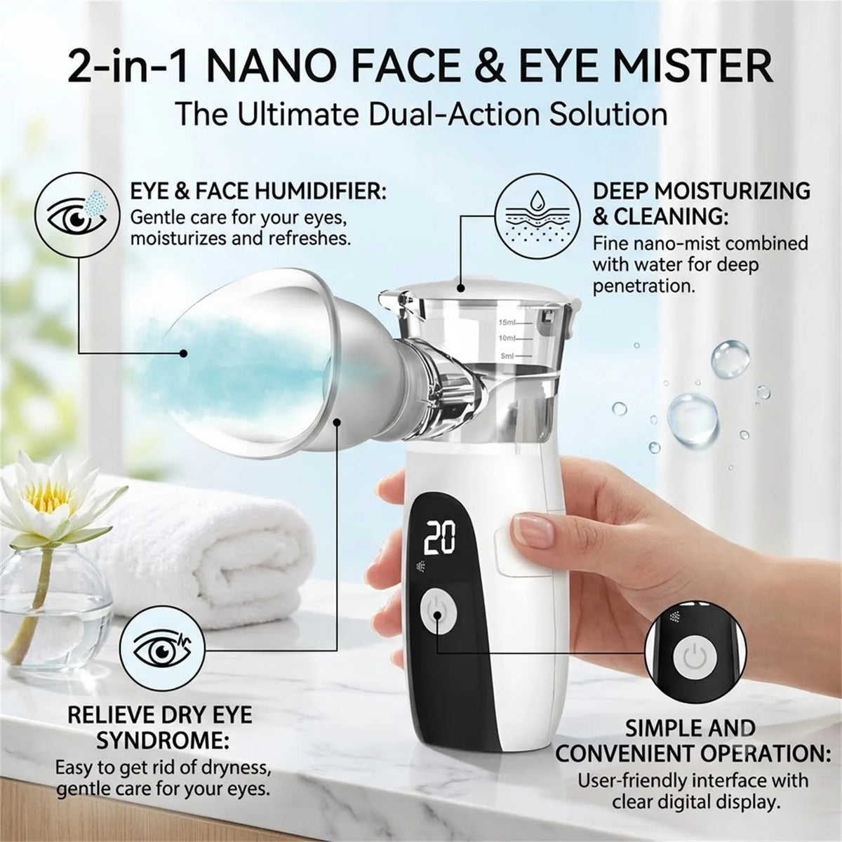 Mesh Nebulizer Facial Sprayer – Deep Hydration Skin Mist Facial Mist Sprayer HIP