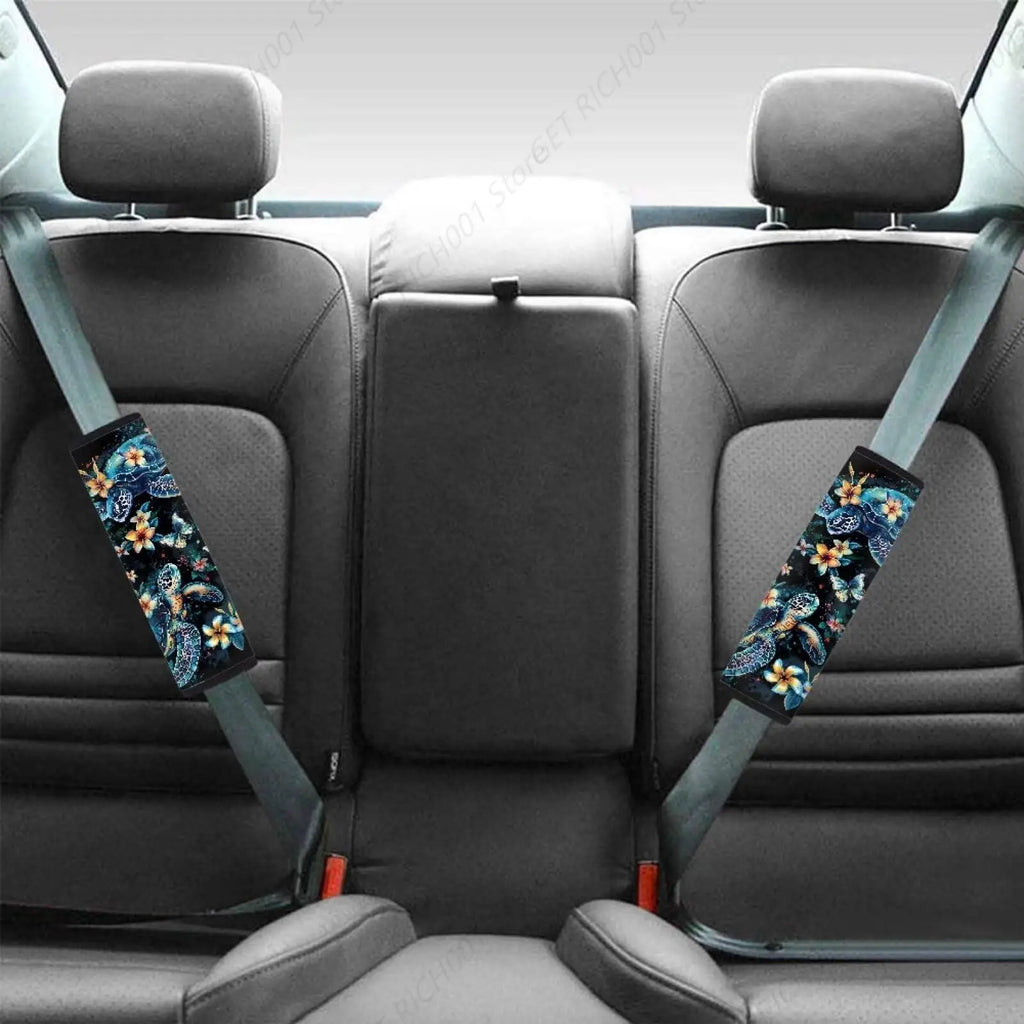 Sea Turtle Plumeria Seat Belt Cover Shoulder Pads – 2 Pack Seat Belt Cover HIP